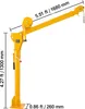 A yellow pickup truck crane with measurement labels. Anteprima dell’immagine prodotto