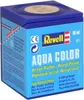 A close-up, slightly angled view of a small blue box of Revell Aqua Color acrylic paint. Produktbild-Vorschau