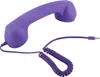 A purple retro-style phone handset with a coiled cord and a 3.5mm jack connector against a white background. Podgląd zdjęcia produktu