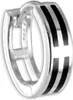 Herren Ohrring: 925 Silber Creole mit Onyx Produktbild-Vorschau 1