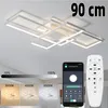Moderne LED Deckenleuchte 90 x 60cm Weiß, Fernbedienung und Produktbild-Vorschau 1
