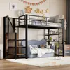 A child's bedroom with a loft bed, sofa, and shelves. Voir les images du produit