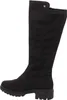 A side view of a black knee-high boot. Voir les images du produit