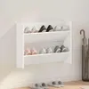 vidaXL Ścienna szafka na buty biała 80x18x60 cm materiał Podgląd zdjęcia produktu 2