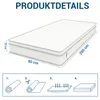 Matras 90x200 cm, hoogte 25 cm, 7-zone pocketveringmatras, Productafbeelding-voorbeeld 4