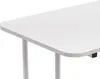 A close-up of a white table with metal legs. Náhled obrázku produktu
