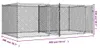 vidaXL Hundezwinger mit Türen Grau 4x2x1,5 m Verzinkter Produktbild-Vorschau 8