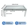 A diagram showing the dimensions of a glass coffee table with diamond-like accents. Anteprima dell’immagine prodotto