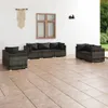 vidaXL 7-tlg. Garten-Lounge-Set mit Kissen Poly Rattan Grau Produktbild-Vorschau 2