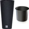 A black woven planter and a black inner pot are shown against a white background. Produktbild-Vorschau