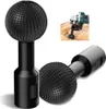 Two black ball-shaped carving bits with textured surfaces are displayed against a white background, with a smaller inset image showing one bit attached to a grinder working on wood. Produktbild-Vorschau