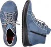 A pair of blue boots shown from a top-down and side view. Produktbild-Vorschau