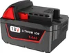 A black and red lithium-ion battery pack with white text indicating its specifications. Produktbild-Vorschau