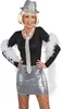 Pailletten Minirock/Top 2in1 silber y Rock T-Shirt Karneval Produktbild-Vorschau 1
