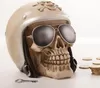 Spardose Totenkopf mit Motoradhelm 16x12cm Produktbild-Vorschau 10