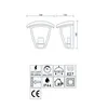 Technical drawing and icons for an outdoor wall light. Produktbild-Vorschau