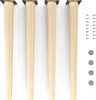 4x sossai Holzfüße rund - gerade Ausführung 45cm Buche Produktbild-Vorschau 1