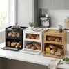 Relaxdays – bambusowa skrzynka na chleb, 2 poziomy, Podgląd zdjęcia produktu 3