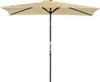 A rectangular beige patio umbrella with a black pole, shown against a white background. Produktbild-Vorschau