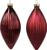 Christbaumschmuck Glas Olive 13cm 3 Stück geriffelt - Produktbild-Vorschau 1