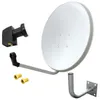 ARLI 60 cm HD Sat Anlage Weiß mit Twin LNB + Wandhalter 45 Produktbild-Vorschau 1