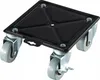 A black square furniture dolly with four gray wheels is shown from a slightly elevated angle against a white background. Anteprima dell’immagine prodotto