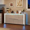 Credenza ProximaX con 4 ante e 2 cassetti, bianco lucido, Anteprima dell’immagine prodotto 5