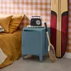 sweeek - Industrieller Nachttisch 1 Tür - Graublau Produktbild-Vorschau 5