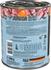 A close-up view of a dog food can, showing the label and the product inside. Produktbild-Vorschau