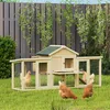 PawHut Hühnerstall Hühnerhaus aus Holz 204x85x93 cm mit Produktbild-Vorschau 2