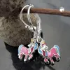 Brisur 26x8mm Ohrringe für Kinder Einhorn mit farbigen Produktbild-Vorschau 2