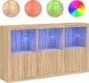 vidaXL Sideboard mit LED-Leuchten Sonoma-Eiche 181,5x37x100 Produktbild-Vorschau 2