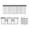Gartenhaus 14,3 m² - H231x248x648 cm - Ohne Boden und Produktbild-Vorschau 9