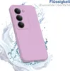 A purple smartphone case is shown with water splashing around it, suggesting water resistance. Produktbild-Vorschau