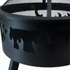Braciere Relaxdays, Ø 64 cm, parascintille, attizzatoio, Anteprima dell’immagine prodotto 6