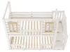Flieks Etagenbett 90x200cm mit Treppe, Kinderbett Hausbett Produktbild-Vorschau 10