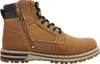 A side view of a brown men's boot. Voir les images du produit