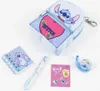 A collection of Disney Stitch themed stationery items, including a mini-rucksack-shaped pencil case, a notebook, a pen, stickers, and a tape dispenser, arranged on a white background. Náhľad obrázku produktu