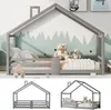 MODFU Lit enfant 90 x 200 cm - Lit cabane en pin avec Voir les images du produit 2