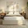 Polsterbett PESARO 160x200 cm, Beige – modernes Doppelbett Produktbild-Vorschau 2