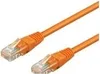 A close-up, angled view of an orange network cable with clear RJ45 connectors on a white background. Anteprima dell’immagine prodotto
