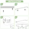 Four panels illustrating the installation steps for a light fixture. Náhľad obrázku produktu
