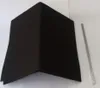 A black folded filter material and silver metal rods on a white background. Produktbild-Vorschau