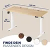 CASARIA® Bureau électrique réglable en hauteur beige 140 x Voir les images du produit 3