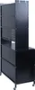 A black metal kitchen cabinet with shelves and drawers on wheels. Anteprima dell’immagine prodotto