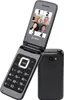 A flip phone with four contact photos displayed on the screen and a separate view of the back of the phone. Podgląd zdjęcia produktu