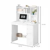 Bureau informatique, bureau avec étagères, bureau blanc Voir les images du produit 12