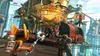Characters from the Ratchet & Clank video game series are depicted in a futuristic, urban environment. Produktbild-Vorschau