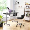 Yaheetech Rollhocker mit Rückenlehne Bürohocker Produktbild-Vorschau 2