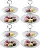 Etageren - H 23 cm - Weiß - Porzellan - 2 Etagen - 4er Set Produktbild-Vorschau 1